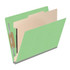 End Tab Classification Folders with 1 Divider, Letter Size, Green, 18pt. Stock, 2" Expansion, 10/Box, Angled