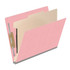 End Tab Classification Folders with 1 Divider, Letter Size, Pink, 18pt. Stock, 2" Expansion, 10/Box, Angled
