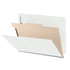 End Tab Classification Folders with 1 Divider, Letter Size, White, 18pt. Stock, 2" Expansion, 10/Box, Tab Side