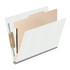 End Tab Classification Folders with 1 Divider, Letter Size, White, 18pt. Stock, 2" Expansion, 10/Box, Fastener Side