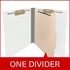 End Tab Classification Folders with 1 Divider, Letter Size, White, 18pt. Stock, 2" Expansion, One Divider Callout