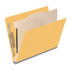 End Tab Classification Folders with 1 Divider, Letter Size, Yellow, 18pt. Stock, 2" Expansion, 10/Box, Fasteners