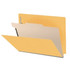 End Tab Classification Folders with 1 Divider, Letter Size, Yellow, 18pt. Stock, 2" Expansion, 10/Box, End Tab