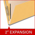 End Tab Classification Folders with 1 Divider, Letter Size, Yellow, 18pt. Stock, 2" Expansion, 10/Box, 2" Expansion