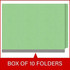 End Tab Classification Folders with 2 Dividers, Letter Size, Green, 18pt. Stock, 2" Expansion, 10/Box, Box of 10