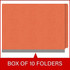 End Tab Classification Folders with 2 Dividers, Letter Size, Orange, 18pt. Stock, 2" Expansion, 10 per box