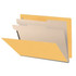 End Tab Classification Folders with 2 Dividers, Letter Size, Yellow, 18pt. Stock, 2" Expansion, 10/Box, Side Tab