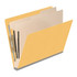 End Tab Classification Folders with 2 Dividers, Letter Size, Yellow, 18pt. Stock, 2" Expansion, 10/Box, Fasteners