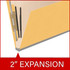 End Tab Classification Folders with 2 Dividers, Letter Size, Yellow, 18pt. Stock, 2" Expansion, 10/Box, Two Inch Expansion Callout