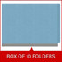 End Tab Classification Folders with 3 Dividers, Letter Size, Blue, 18 pt Stock, 3" Expansion, 10/Box, 10/Box Callout