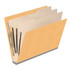 End Tab Classification Folders with 3 Dividers, Letter Size, Goldenrod, 18 pt Stock, 3" Expansion, 10/Box, Fastener View