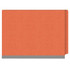 Closed orange end tab classification folder with gray reinforced expansion