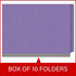 Purple end tab classification folders, box of 10 folders