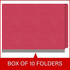 Red end tab classification folders, box of 10 folders