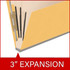 Yellow end tab classification folder showing 3 inch reinforced expansion