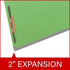 18pt green legal-size end tab pressboard fastener folder with 2 inch expansion