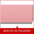 Box of 25 pink legal-size end tab pressboard fastener folders, DV-S52-02-18PNK