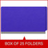 Box of 25 purple legal-size end tab pressboard fastener folders, DV-S52-02-18PRP