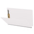 White legal-size end tab pressboard fastener folder showing 2 inch expansion and interior fastener