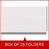 Box of 25 white legal-size end tab pressboard fastener folders, DV-S52-02-18WHT