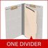 Gray legal-size 1-divider end tab classification folder with one manila divider
