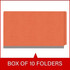 Box of 10 orange legal-size 1-divider end tab classification folders, DV-S52-14-18ORG