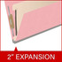 18pt pink legal-size 1-divider classification folder with 2 inch expansion
