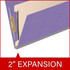 Purple Legal-Size End Tab Classification Folders, 18-Point, 1 Divider, 10/Box