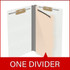 hite 1-divider end tab classification folder shown open at an angle with manila divider and side fastener