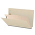 DV-S52-14-M manila legal-size end tab classification folder with one divider, open front view.