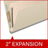 DV-S52-14-M manila classification folder angled open to show divider, fasteners, and 2" expansion.