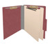 Close-up of dark red top tab classification folder showing 2 inch expansion