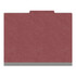 Front view of dark red letter size top tab classification folder with 2 inch expansion