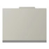 Gray 2-divider classification folder shown partially open with top tab, manila dividers, and expandable spine.