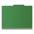Moss green letter-size top tab classification folder shown closed with top tab and expandable edge.