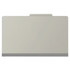 Front view of closed grey legal-size top tab classification folder