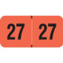 2027 Fluorescent Red Year Labels, 3/4" x 1-1/2", 500/Roll
