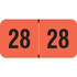 2028 Fluorescent Red Year Labels, 3/4" x 1-1/2", 500/Roll