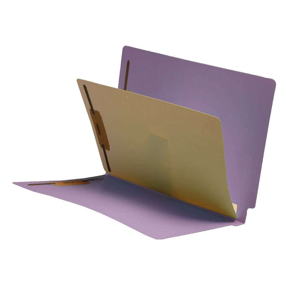 End Tab Classification Folders, 1 Divider, Letter Size, Lavender, 25/Box