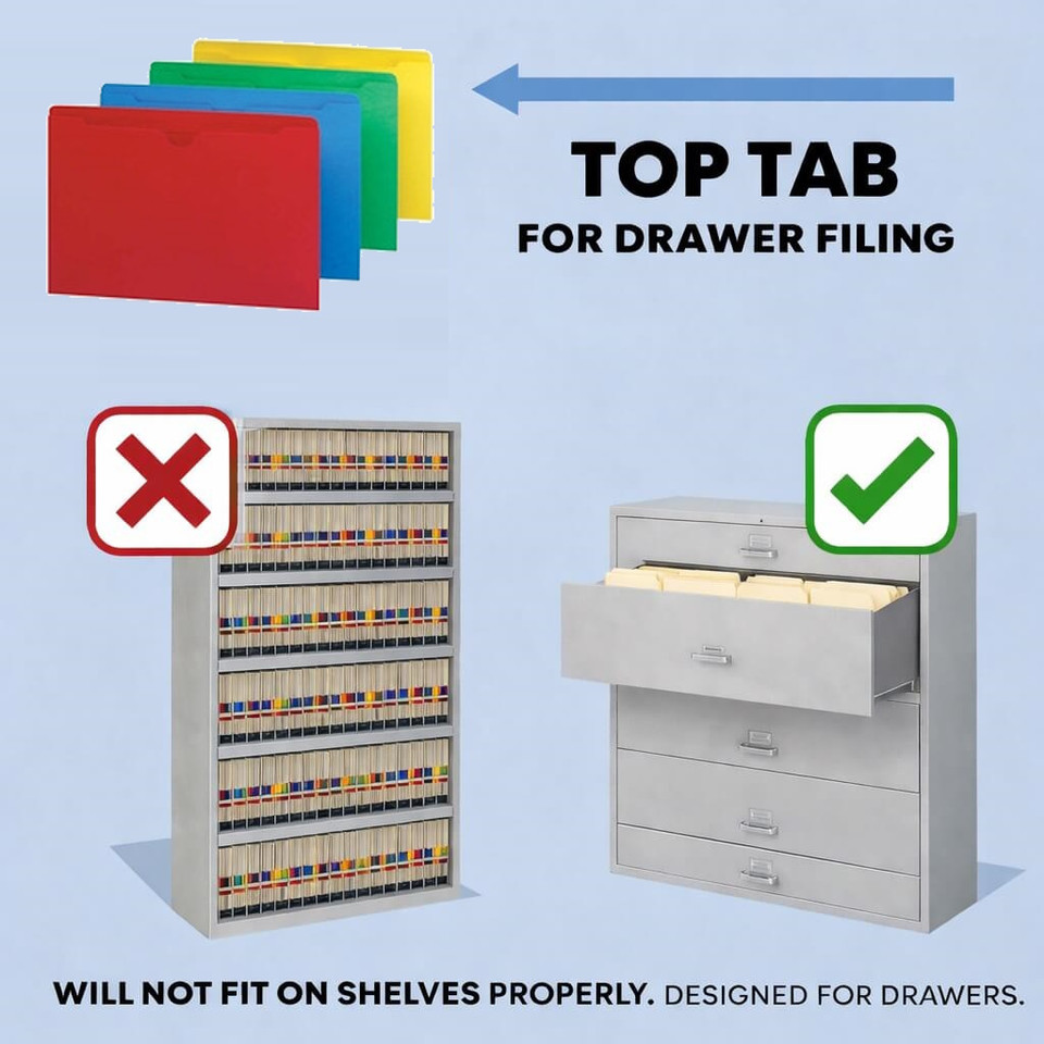 File Jacket Clips File Jackets - Secure 3-Sided File Folders