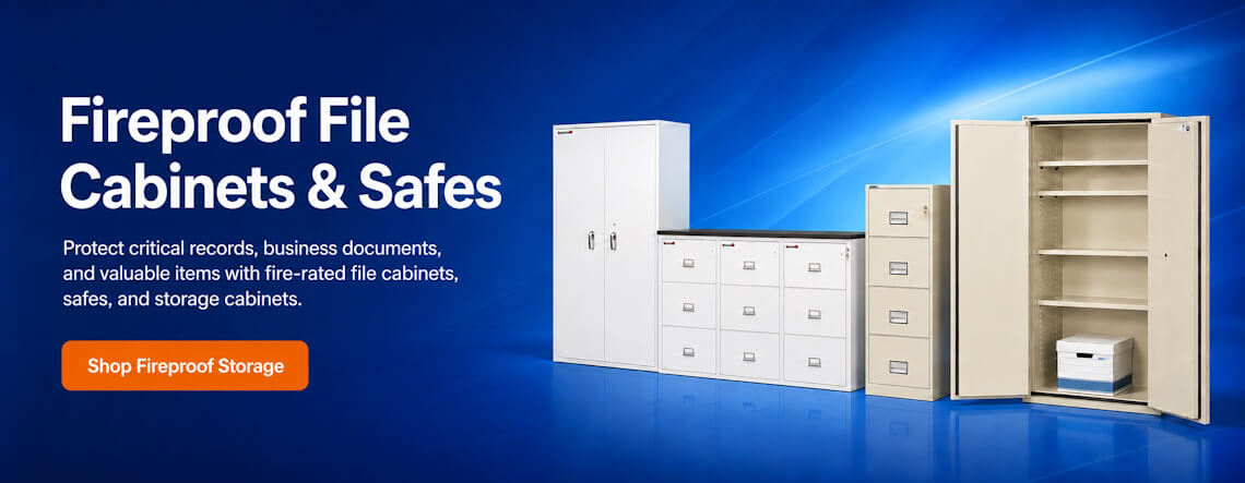 Fireproof file cabinets, safes, and document storage cabinets for office records