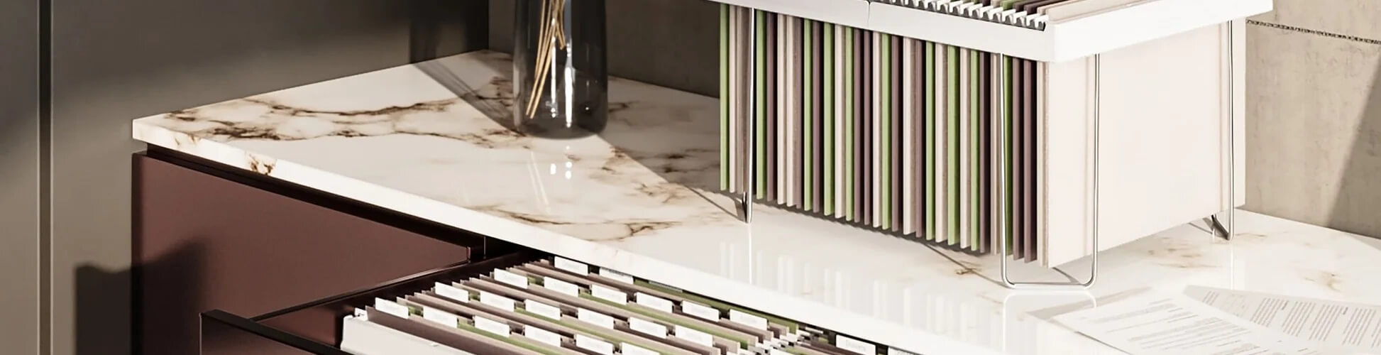 Assorted filing products including hanging file folders and supplies