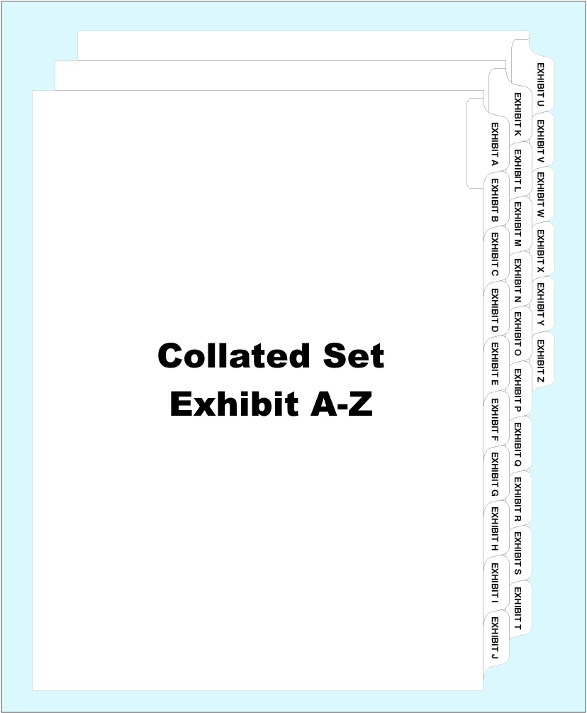 Exhibit A-Z Legal Index Tabs - Side Tab, Letter Size, 26/Set