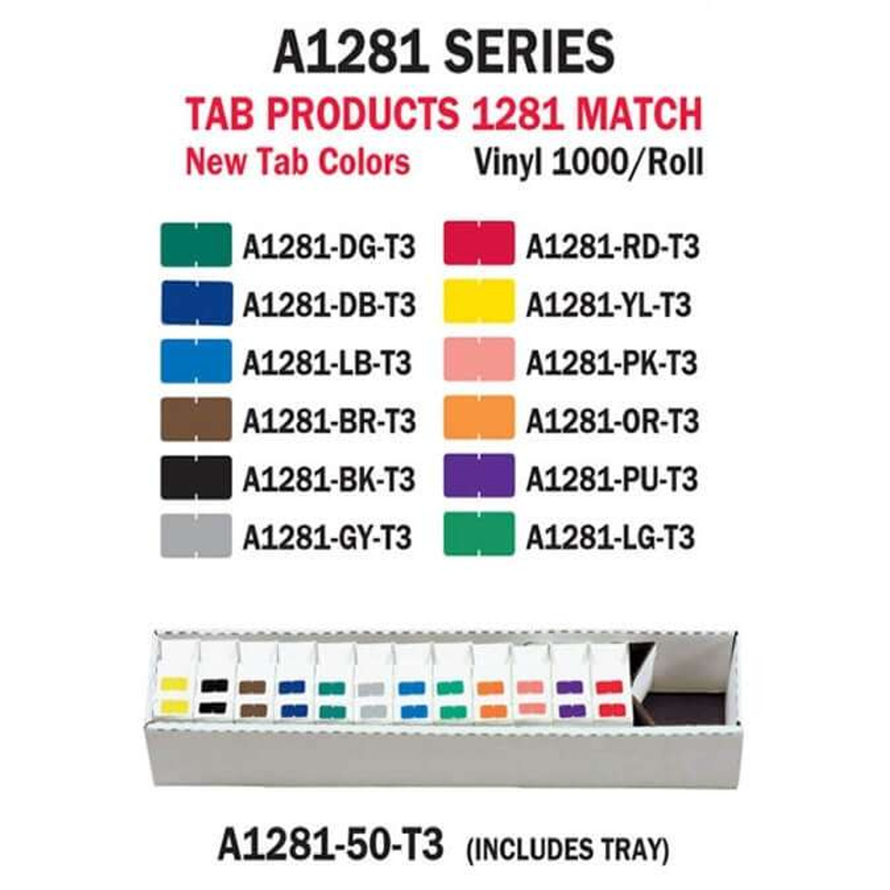 TAB A1281 Solid Color Labels