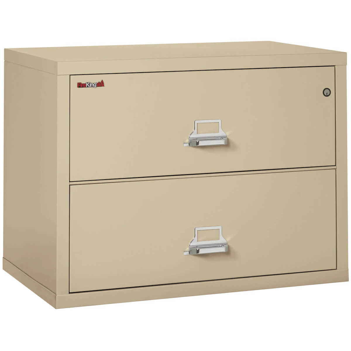Lateral fireproof file cabinets for high-capacity record storage