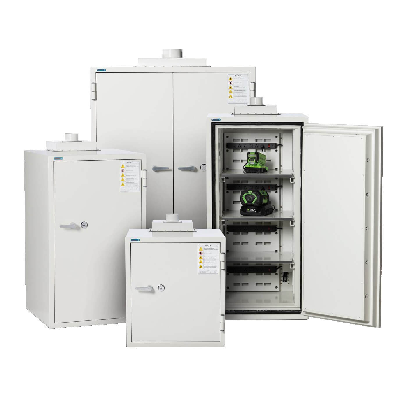 Lithium-ion battery storage cabinets