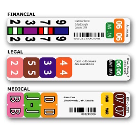 Color-coded strip labels