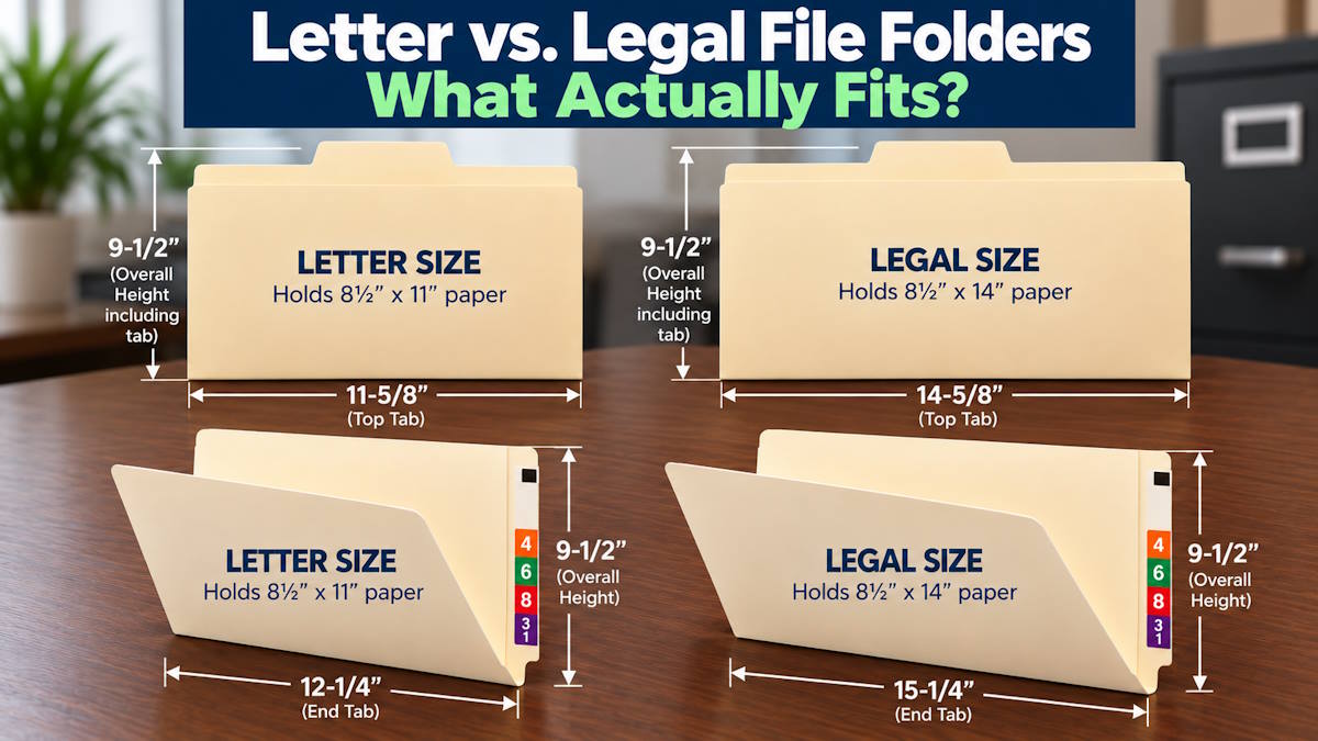 Letter vs. Legal File Folders: Sizes & What Fits