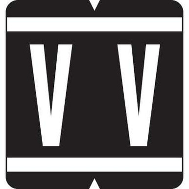GBS Alphabetic Labels, 8848-Series, Letter V, Black, 200/Pack (61342)