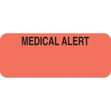 Medical Alert Stickers, 3/4 H x 1-7/8 W, Fluorescent Red, 500/Roll